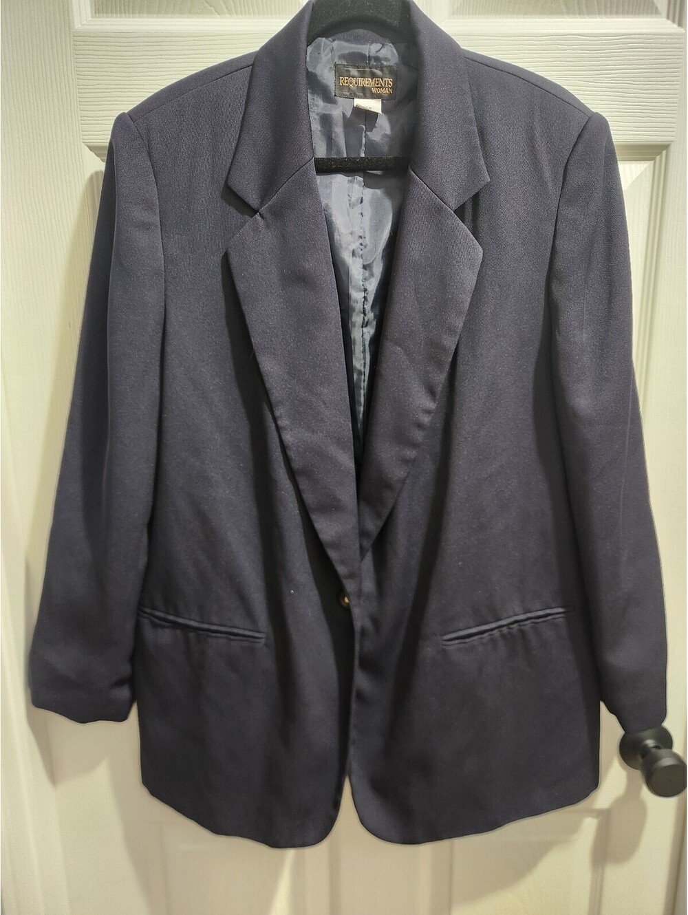 Requirements Woman Navy Blue Polyester Blazer Size 16W